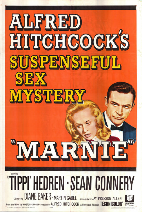 marnie 1964 one sheet poster folded